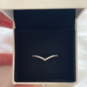 Pandora Sparkling Wishbone Ring